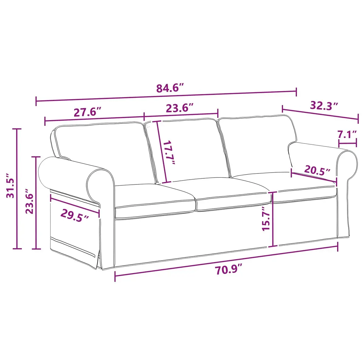 Sofa Set 2 pcs Grey Modular Living Room Furniture Modern Contemporary Design
