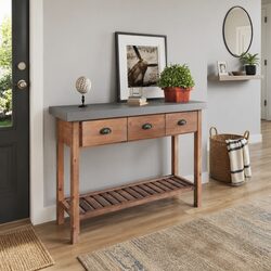 Console Table with Drawers and Shelf, 110x35x80 cm