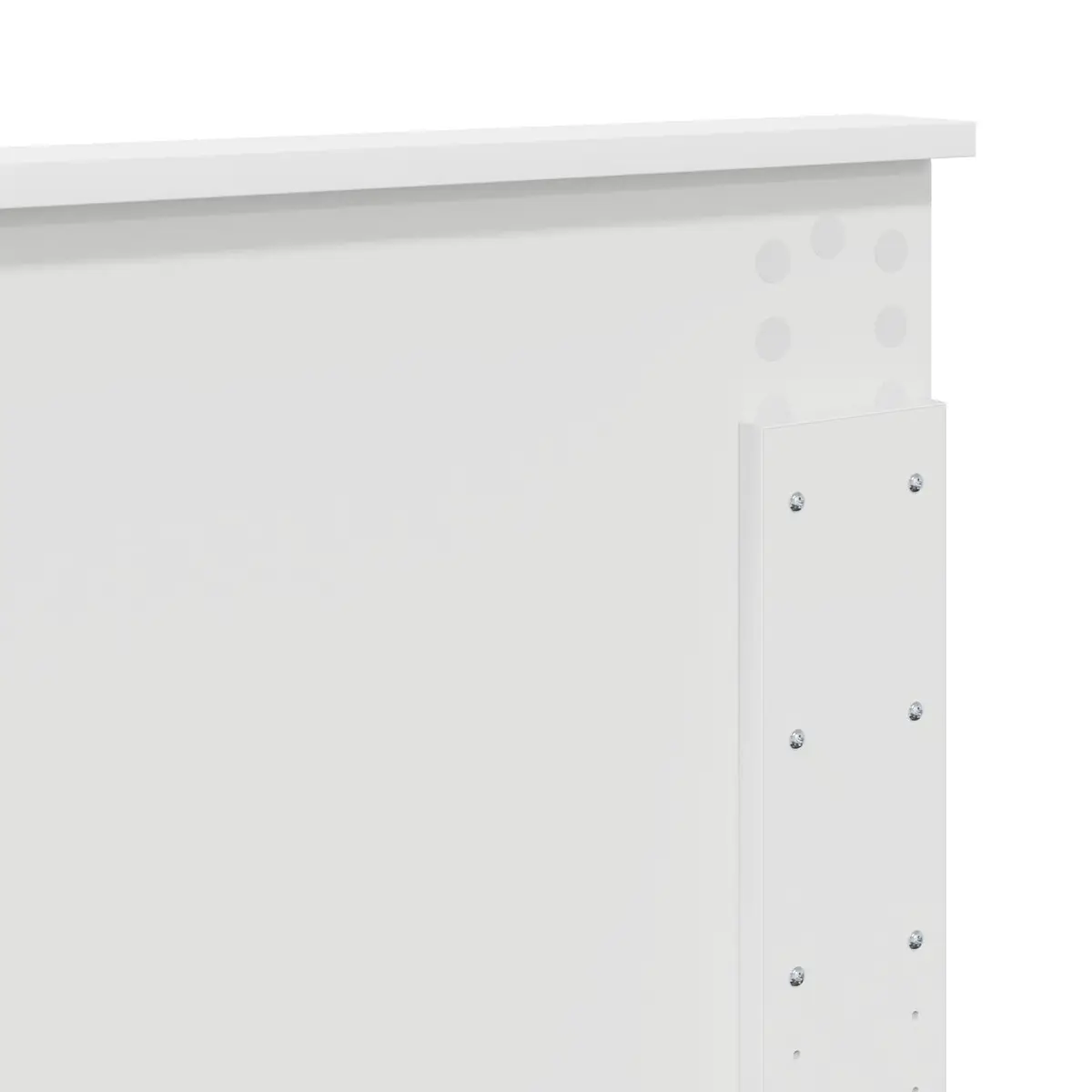 Bed Frame with Wall-Mounted Headboard Adjustable Height 180 x 200 cm White Modern