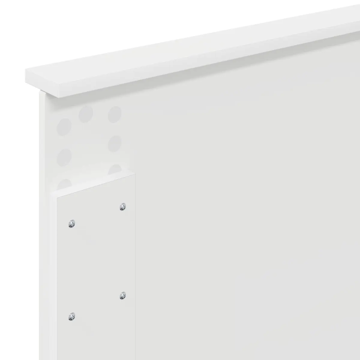 Bed Frame Modern Minimalist Adjustable Height Wall-Mounted Headboard White 90 x 190 cm
