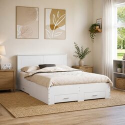 Engineered Wood Bed Frame with Headboard 150 x 200 cm