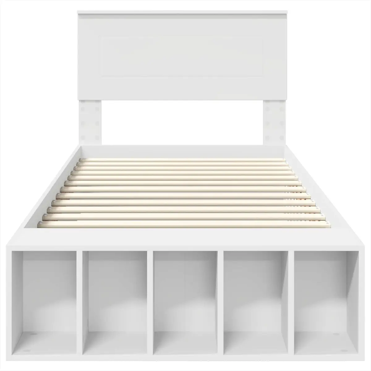 Bed Frame with Storage Adjustable Footboard 90 x 190 cm White