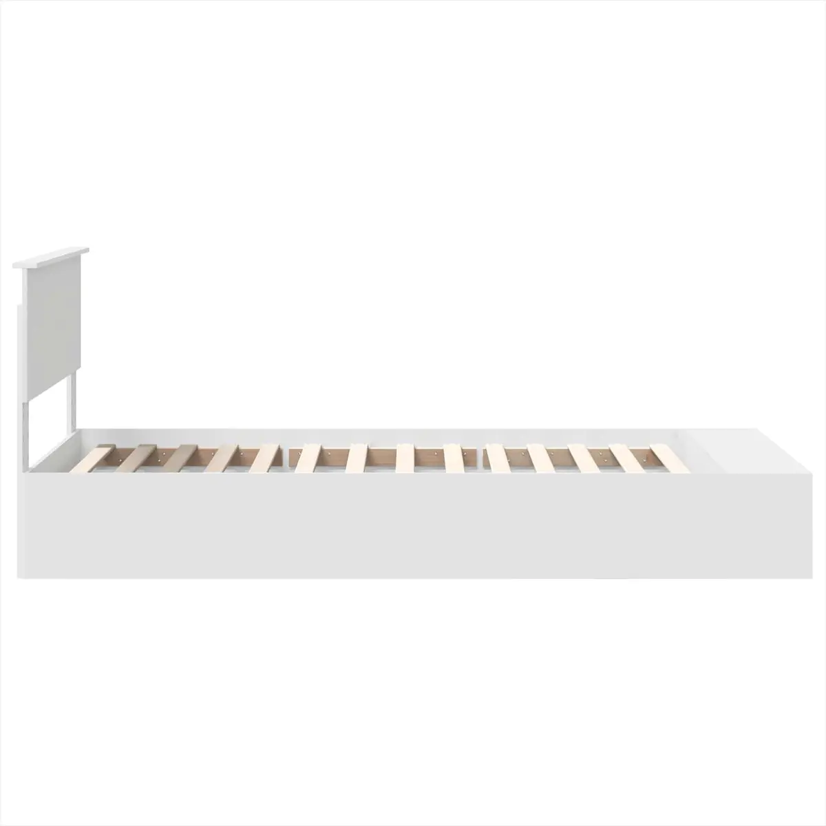 Bed Frame with Storage Adjustable Footboard 90 x 190 cm White