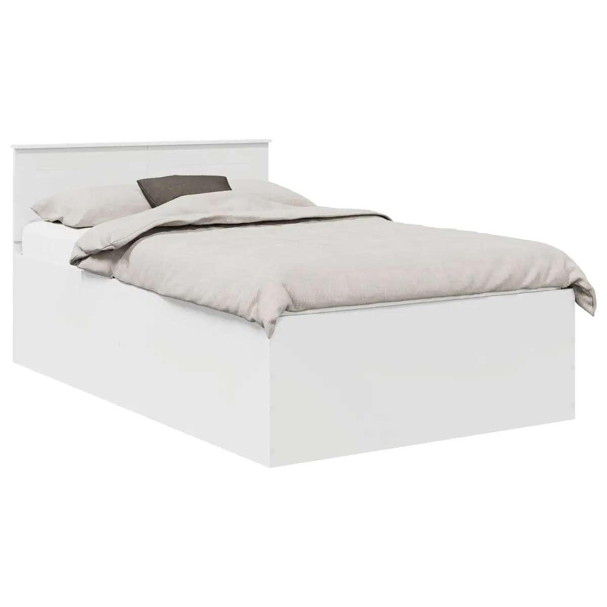 Bed Frame with Headboard Modern 135 x 190 cm White