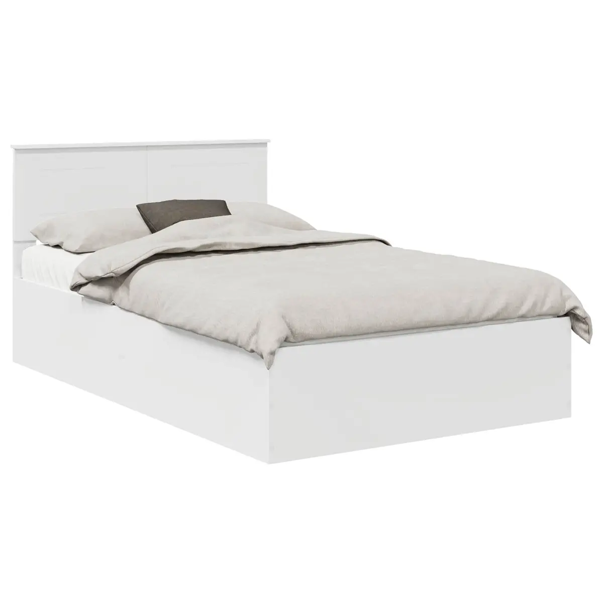 Bed Frame with Headboard Modern 135 x 190 cm White