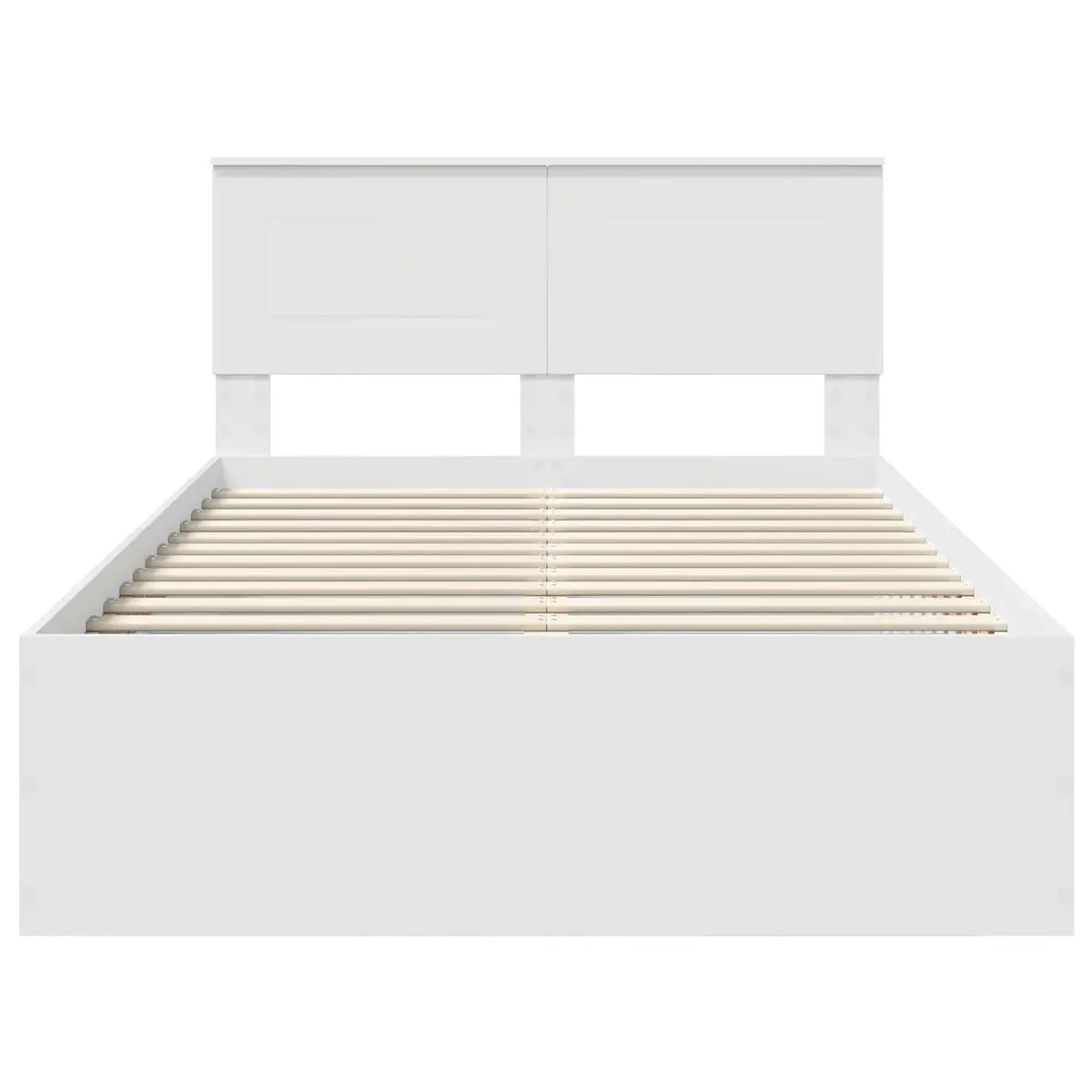 Bed Frame with Headboard Modern 135 x 190 cm White