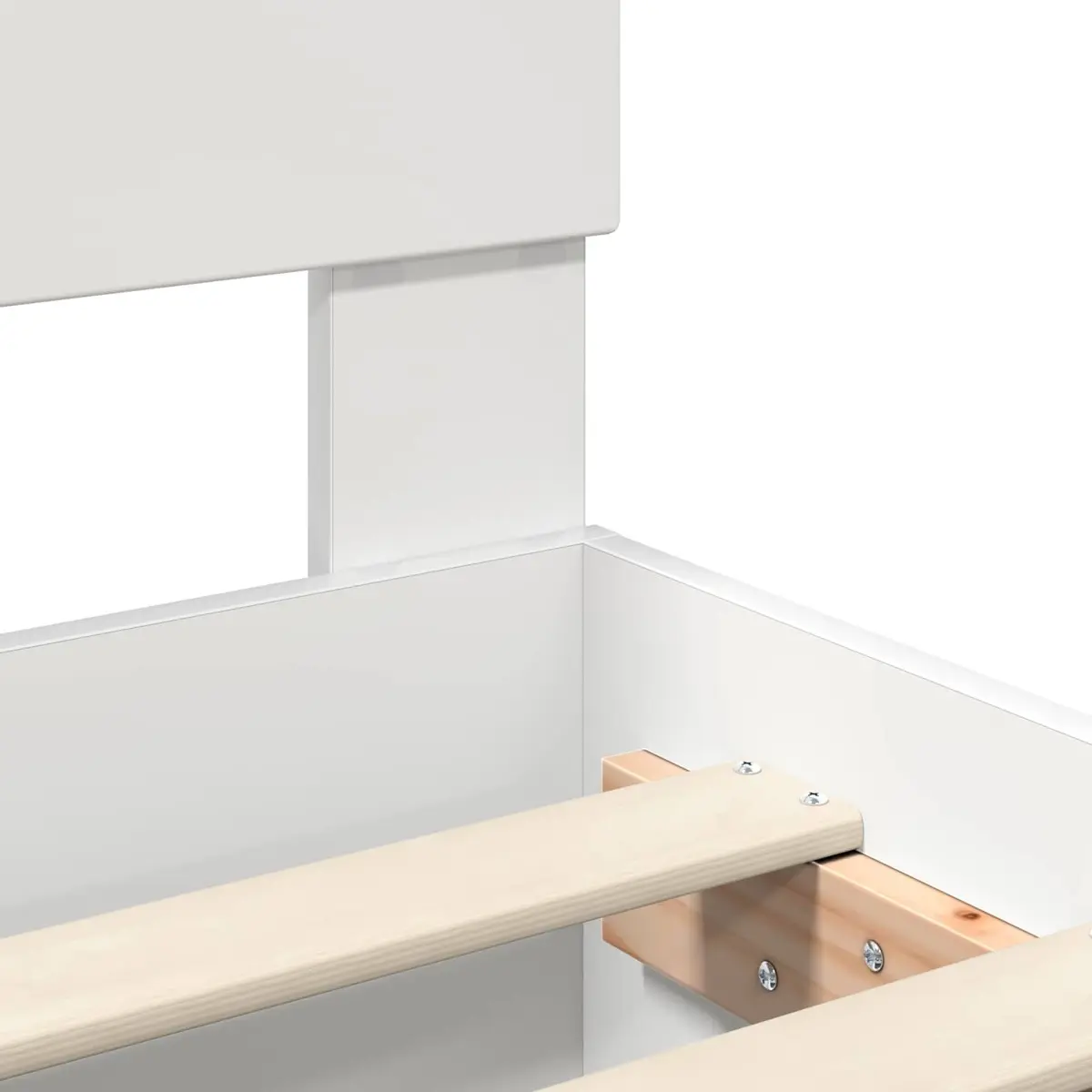 Bed Frame with Headboard Modern 135 x 190 cm White