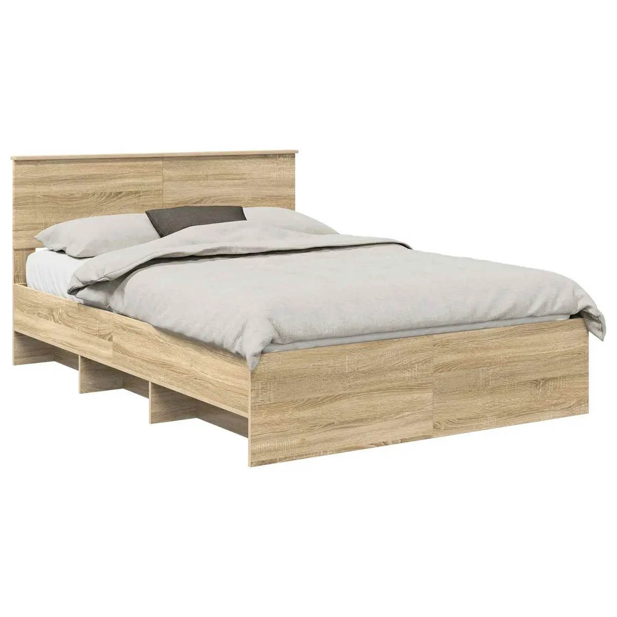 Bed Frame Modern with Headboard 150 x 200 cm Brown