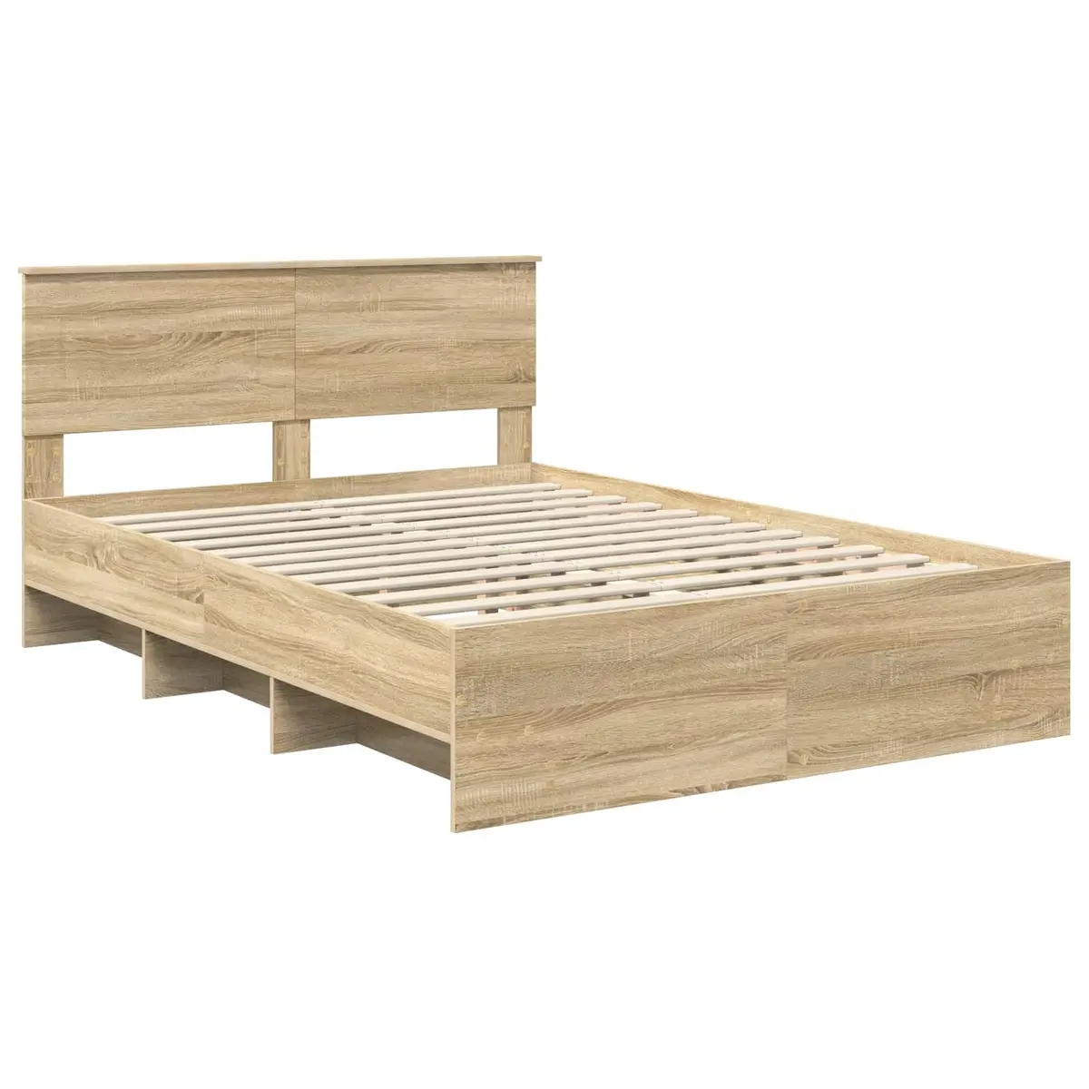 Bed Frame Modern with Headboard 150 x 200 cm Brown