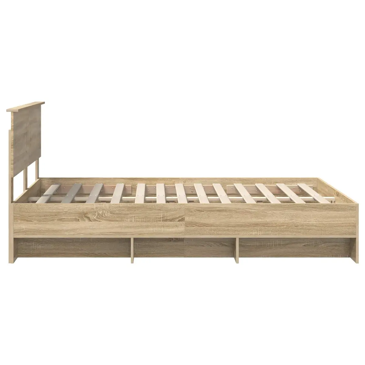 Bed Frame Modern with Headboard 150 x 200 cm Brown