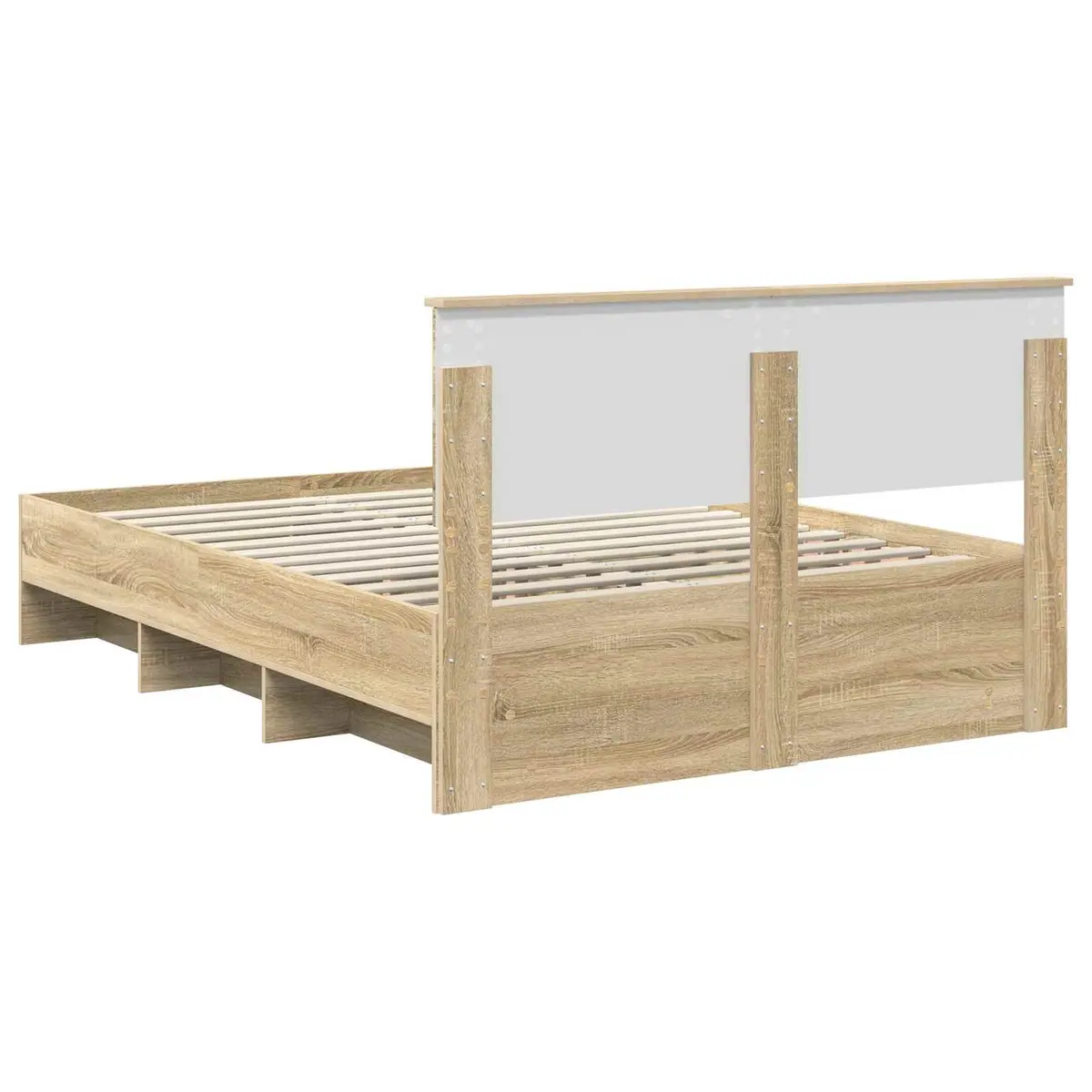 Bed Frame Modern with Headboard 150 x 200 cm Brown