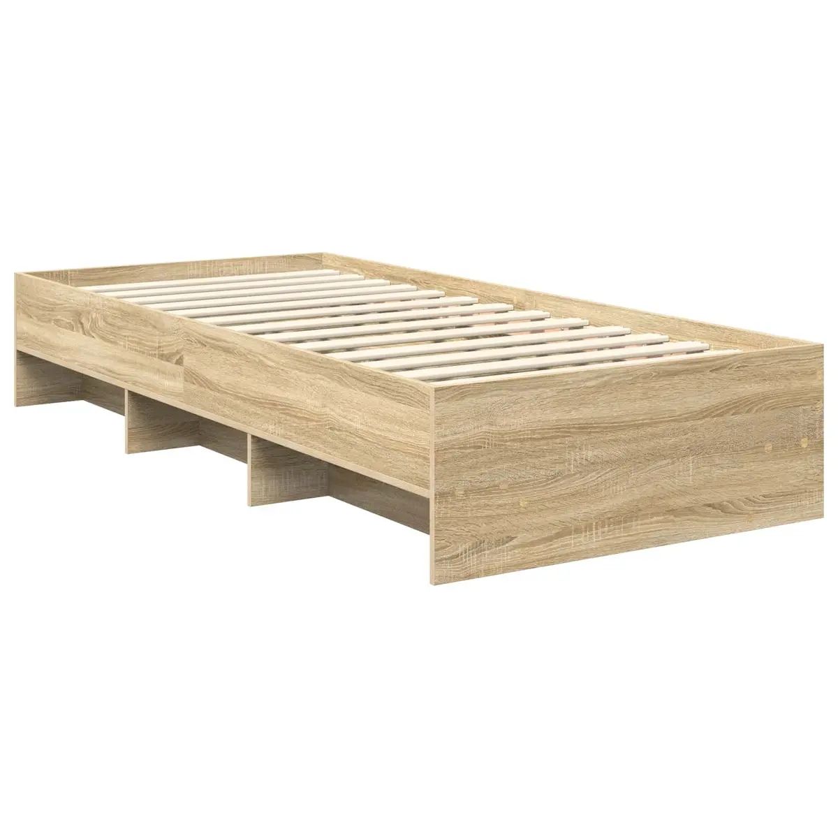 Bed Frame with Headboard Modern Engineered Wood 90 x 200 cm Brown