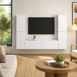 6-Piece Engineered Wood TV Cabinet Storage Unit