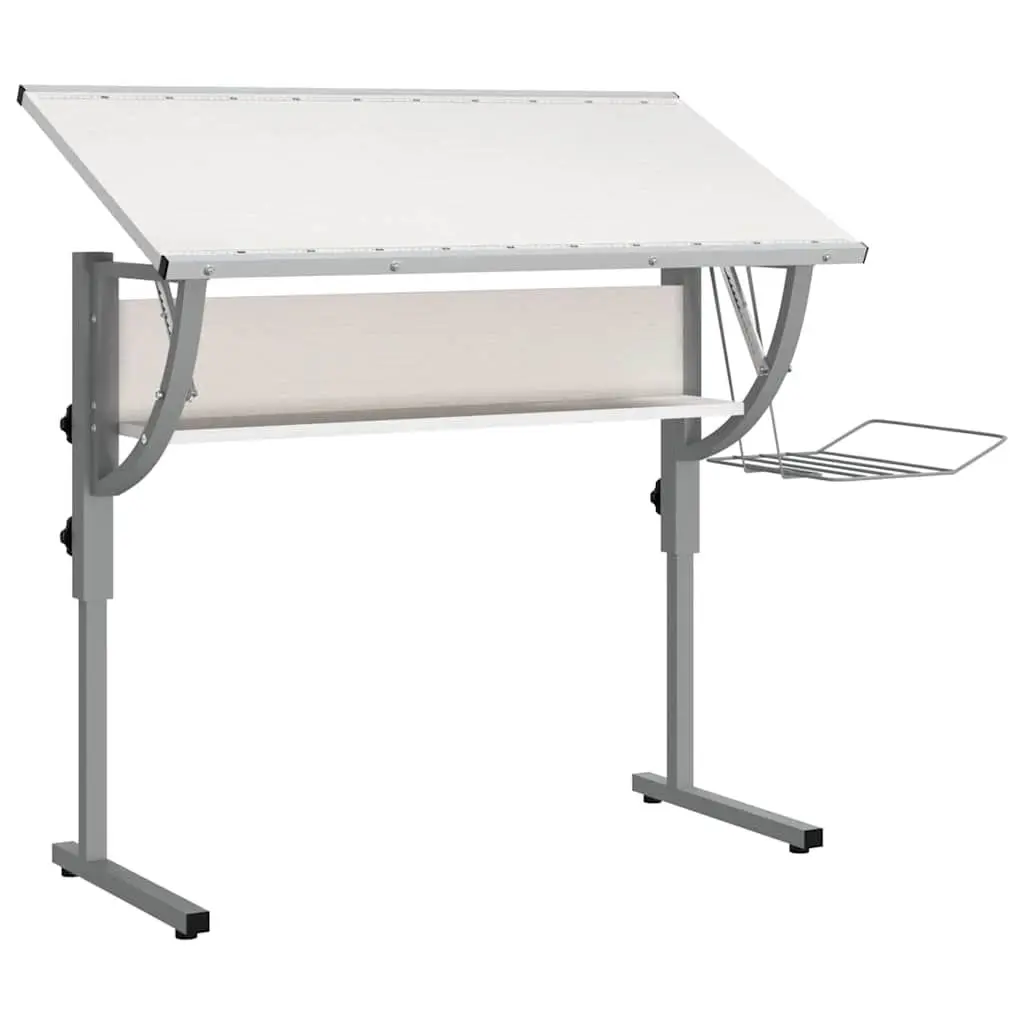 Craft Desk Adjustable White Grey 110x53cm
