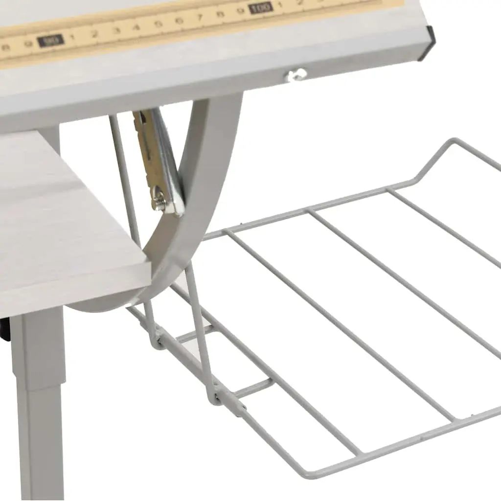 Craft Desk Adjustable White Grey 110x53cm