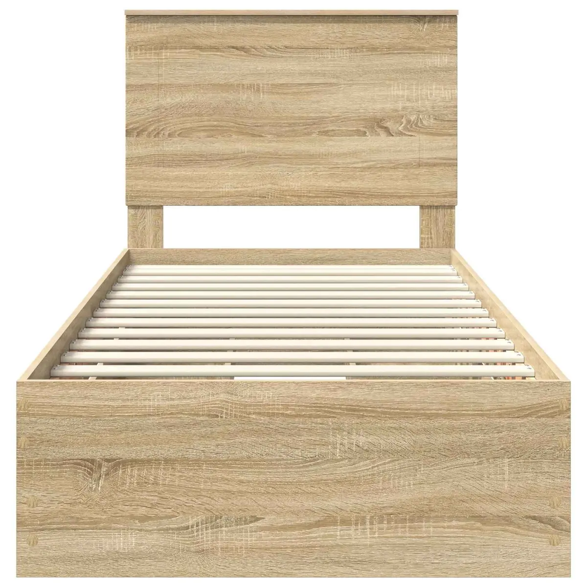 Bed Frame with Storage Drawer Modern 90 x 190 cm Brown Sonoma Oak Engineered Wood