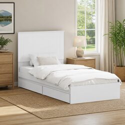Engineered Wood Bed Frame with Storage 90 x 190 cm