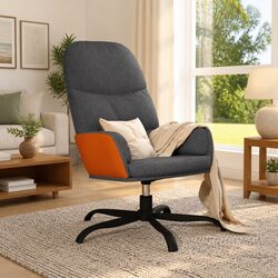 Grey Fabric Swivel Recliner Chair with Metal Frame