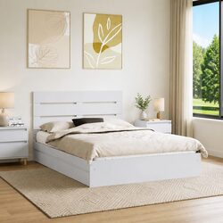 Engineered Wood Storage Bed Frame with Headboard 150 x 200 cm