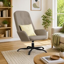 Swivel Arm Chair with Metal Frame in Light Grey