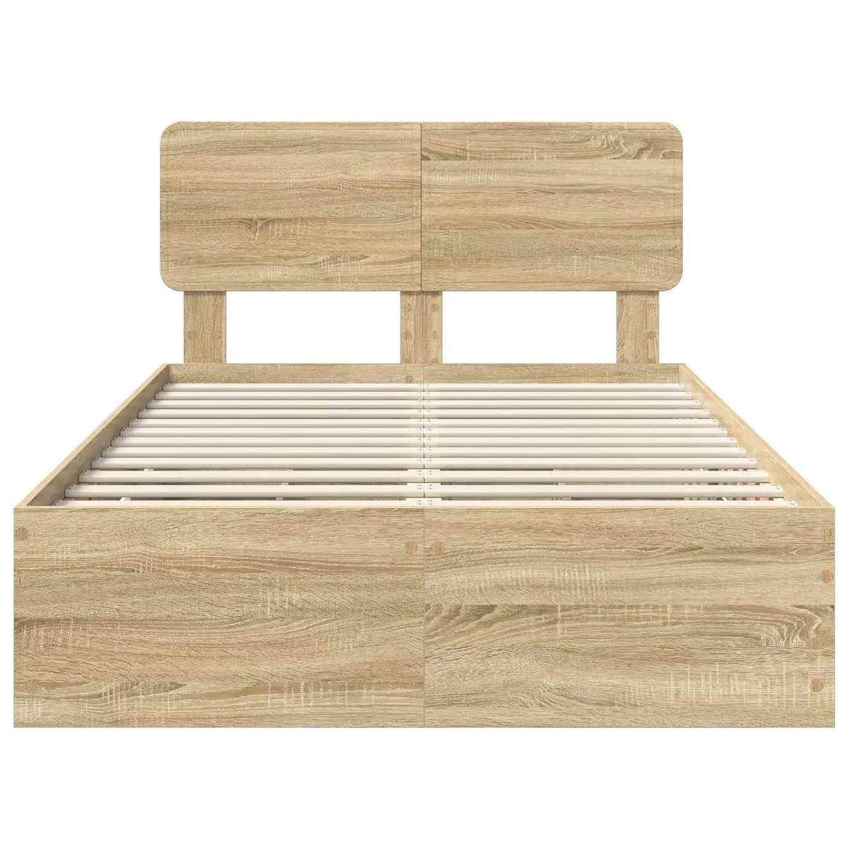 Bed Frame with Storage Drawers Adjustable Headboard 135 x 190 cm Brown