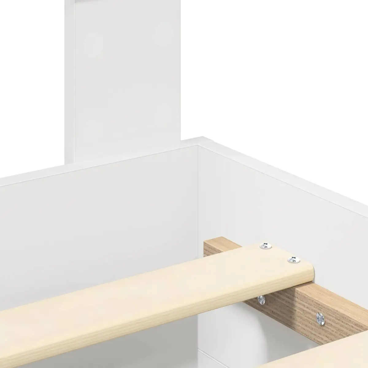 Bed Frame White Engineered Wood 150x200cm with Headboard and Storage Drawers