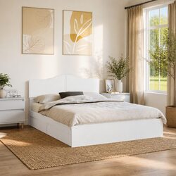 Under-Bed Drawer Storage Bed Frame 150 x 200 cm White