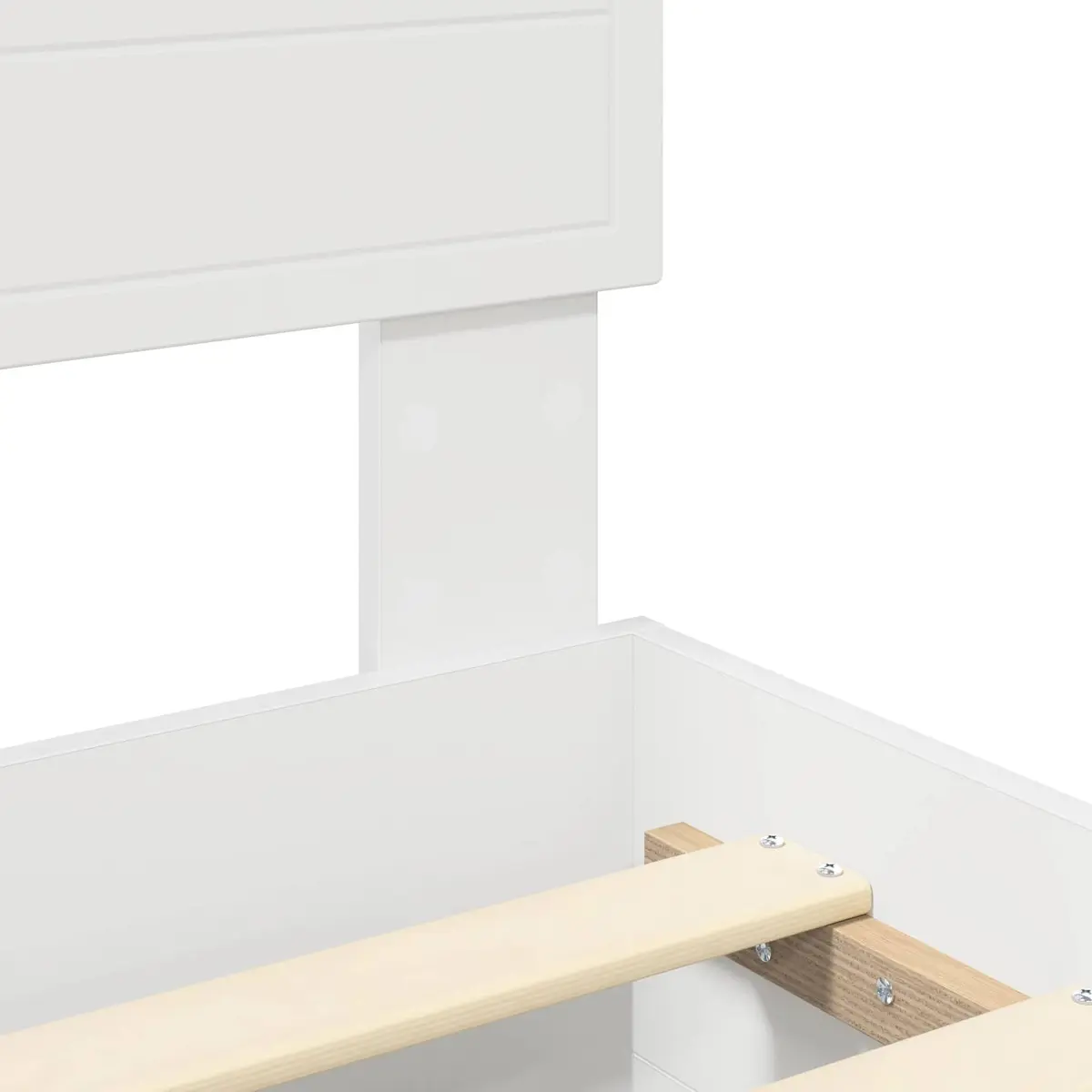 Bed Frame with Headboard and Storage Drawers White 150 x 200 cm Modern Design