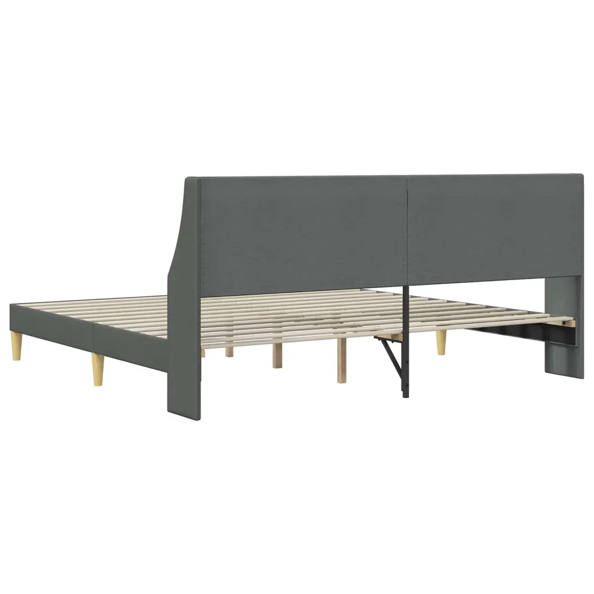 Bed Frame Fabric Headboard Dark Grey 180 x 200 cm