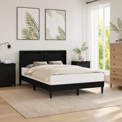 Faux Leather Bed Frame with Integrated LED Lighting System