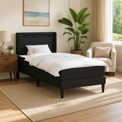 Black Bed Frame and Mattress 90 x 190 cm Specifications
