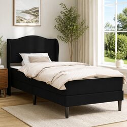 Black Faux Leather Bed Frame with Storage 90x190cm
