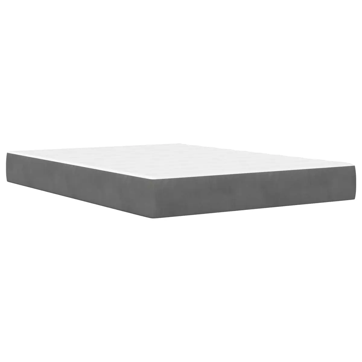 Bed Frame with Mattress Grey 137 x 190 cm Velvet Upholstered Modern Bedroom