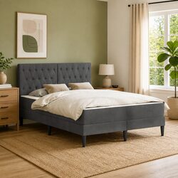 Modern Bed Frame with Integrated Mattress 137 x 190 cm
