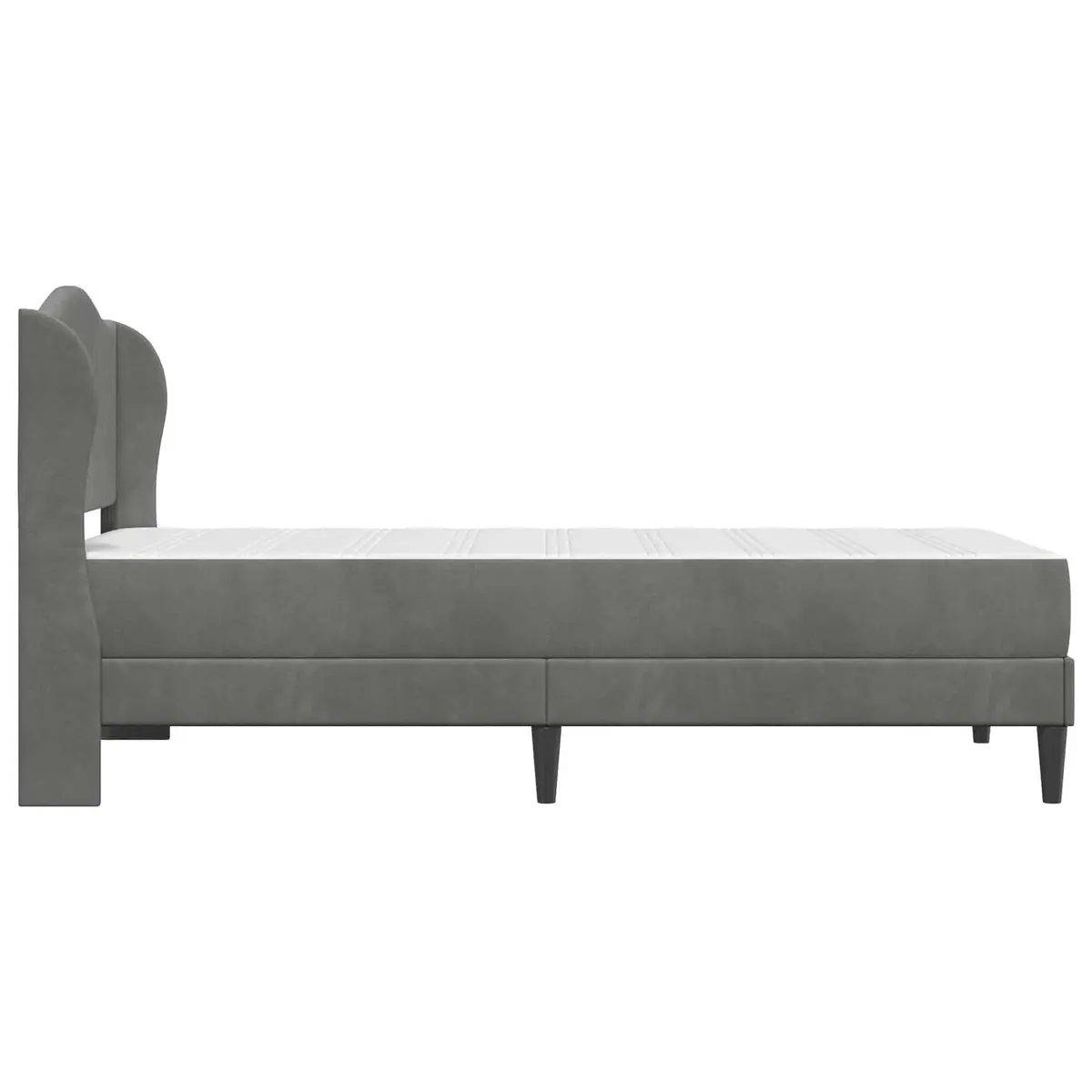 Velvet Upholstered Bed Frame with Headboard Storage Dark Grey 107 x 203 cm