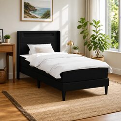 Bed Frame with Integrated Mattress and LED Lighting 107x203 cm