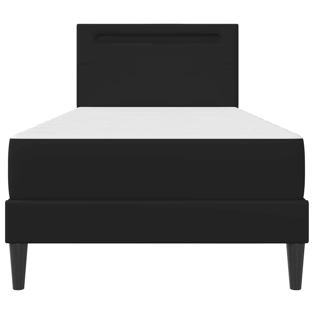 Bed Frame with LED Strip Lights Convenience Black Faux Leather