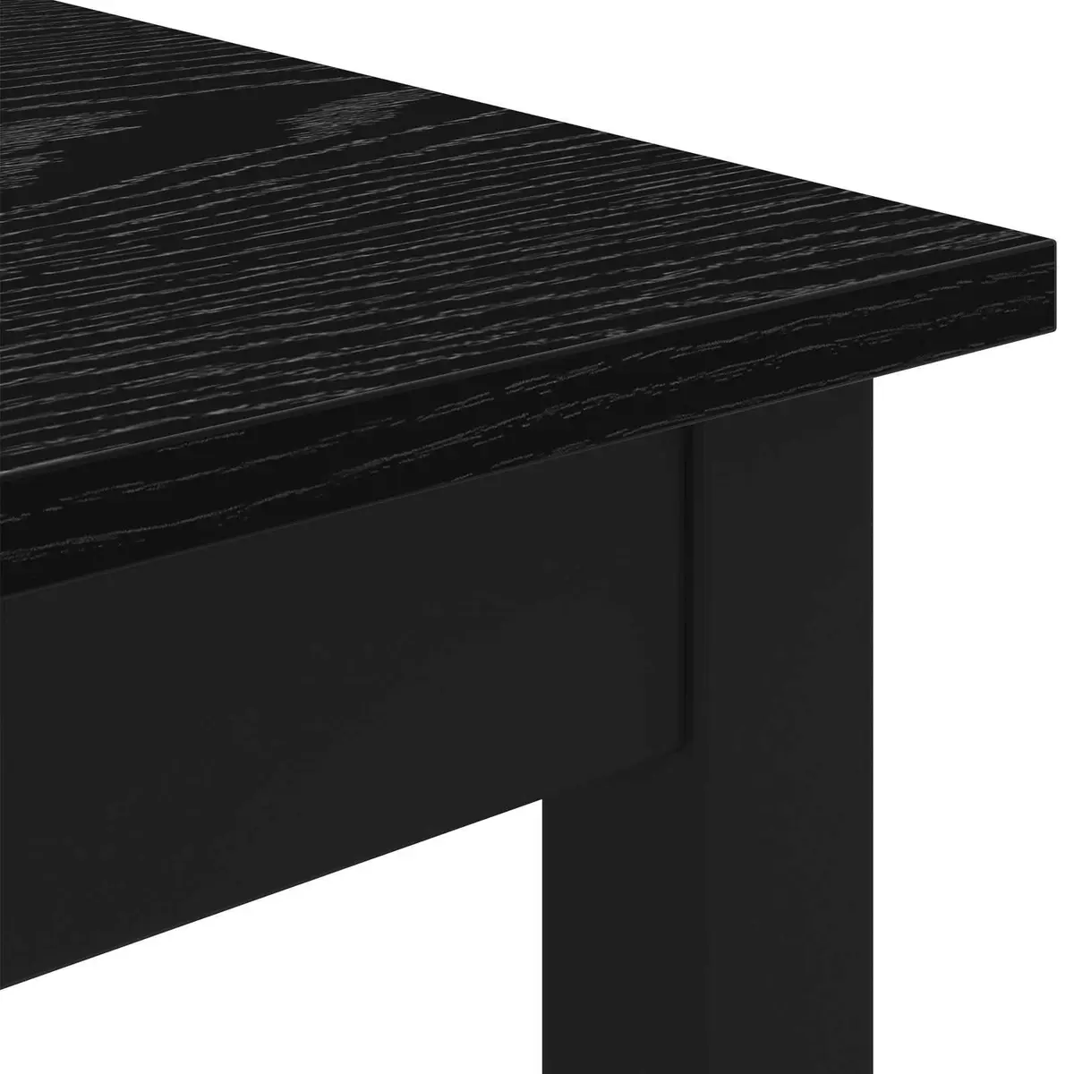 Standing Bar Table Rectangular Easy to Clean Black Engineered Wood