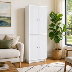 White Cabinet Set - 2 Pieces with Functional Design