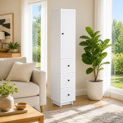 Engineered Wood 2-Piece Cabinet Set in White