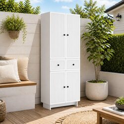 Engineered Wood Cabinet Set – 2 Pieces in White