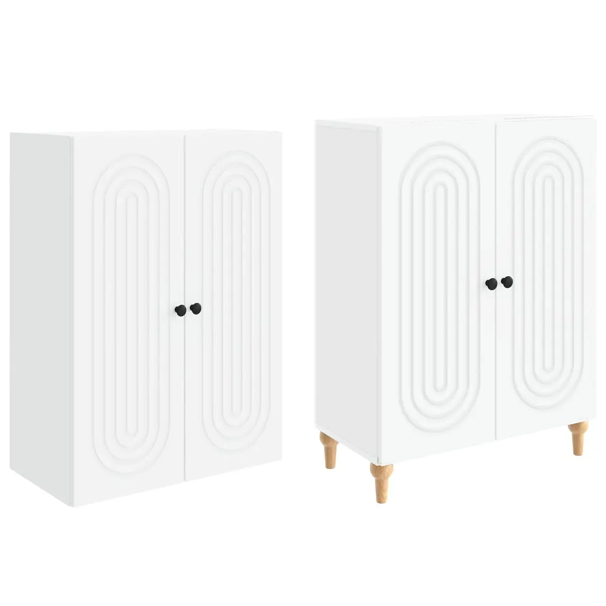 Cabinet Set 2 pcs Engineered Wood Storage Furniture 66x34.5x90cm Living Room
