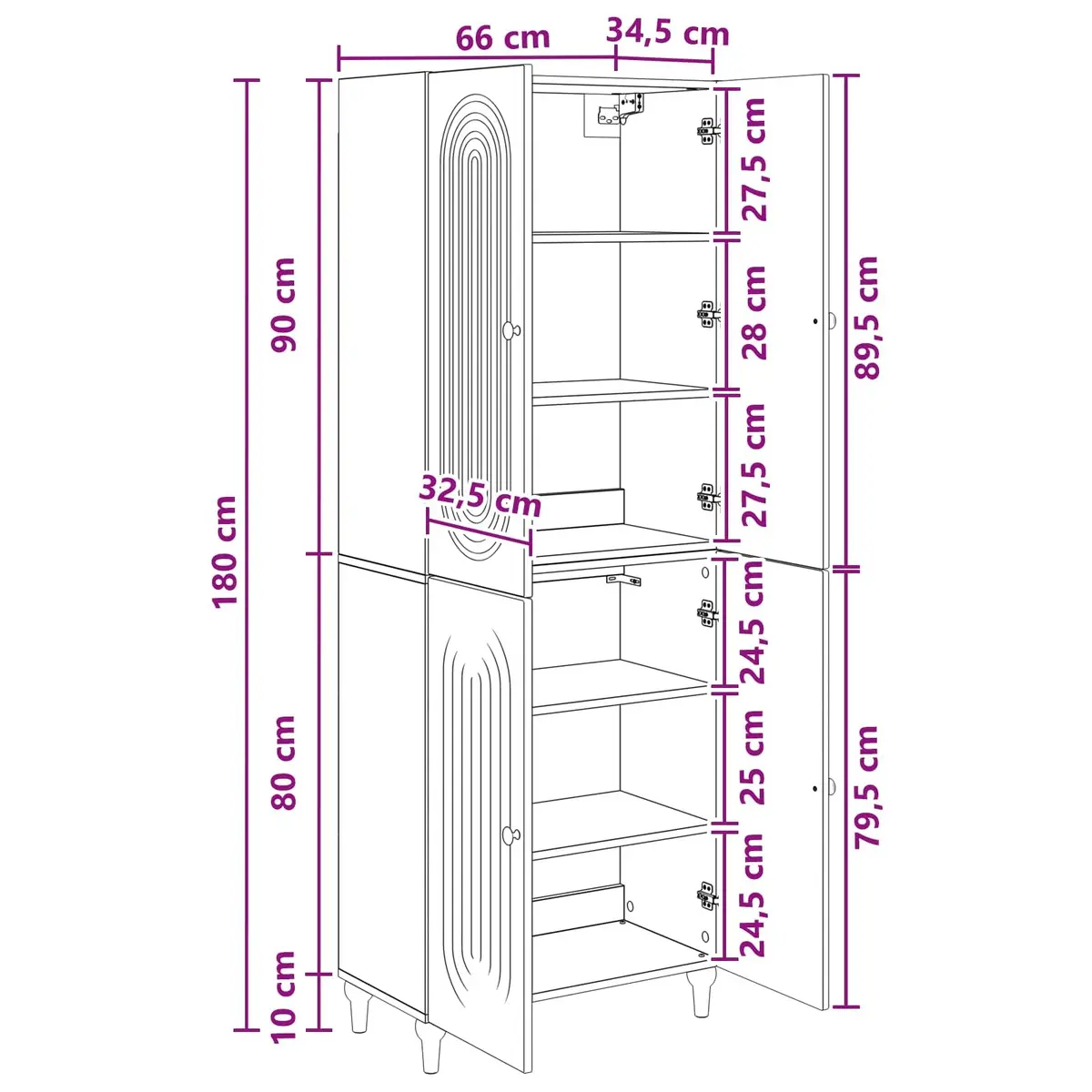 Cabinet Set 2 pcs Engineered Wood Storage Furniture 66x34.5x90cm Living Room