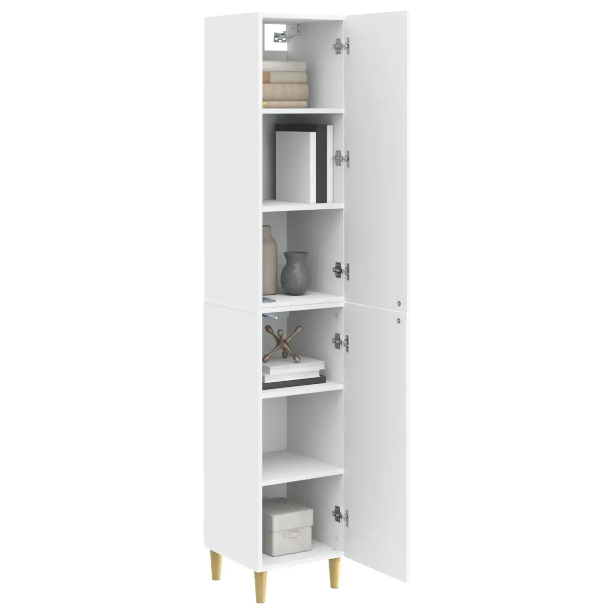 Engineered Wood Cabinet Set 2 pcs White Storage Furniture Modular Shelving