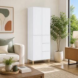 Two-Piece Cabinet Set in White – Dimensions 66 x 34.5 x 90 cm
