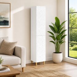 Two-Piece White Storage Cabinet Set in Composite Wood