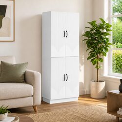 2-Piece White Engineered Wood Cabinet Set Specifications