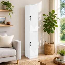 Modern White Cabinet Set – Two-Piece Storage Solution