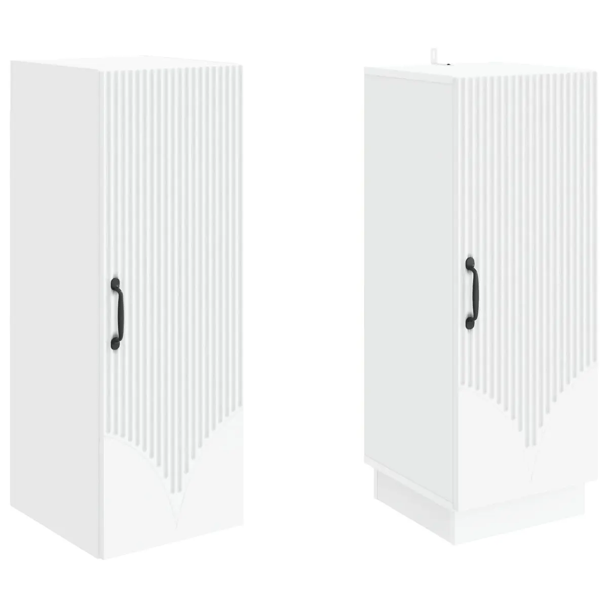 2 Piece Cabinet Set Modern White Furniture Storage Living Room