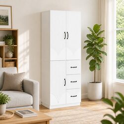 Engineered Wood Cabinet Set with Multiple Compartments